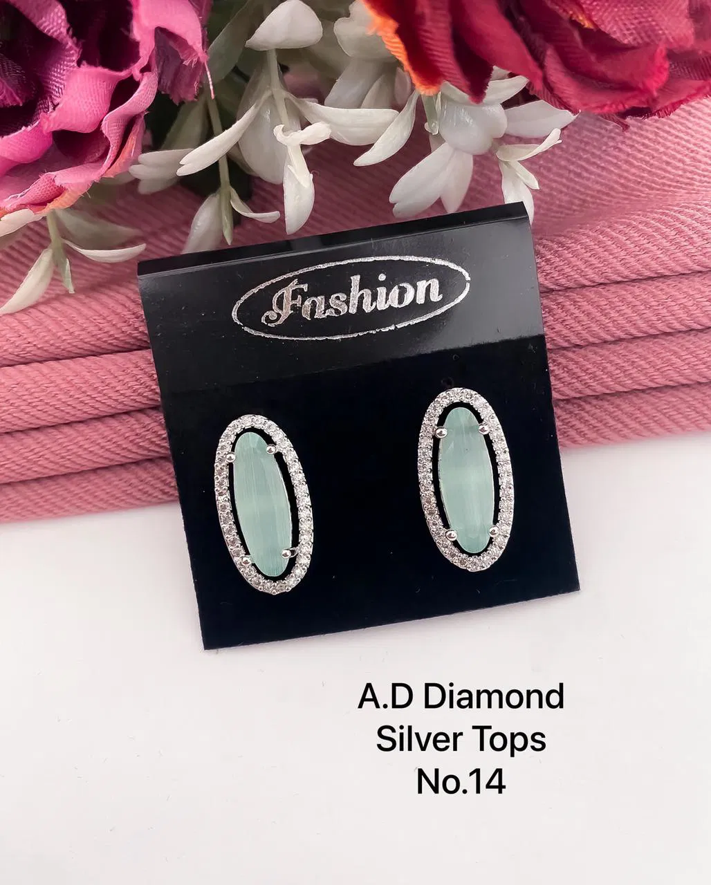 Designer Single AD Diamond Silver Tops 2 Wholesale Shop In Surat
